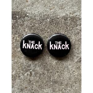 [Lot of 2] 3/4" Vintage ~1970s The Knack Band Pins Black and White